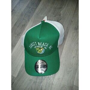 Sunset Beach North Carolina Snap back Mesh Ball Cap Trucker Flawed Stained